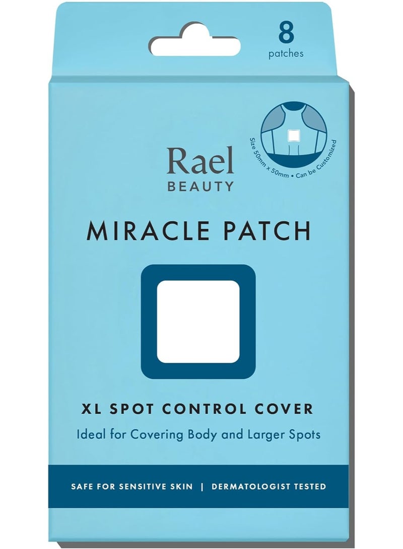 Rael Pimple Patches, Miracle XL Spot Control Cover - Extra Large Size for Back and Body, Korean Skincare, Hydrocolloid Acne Spot Treatment Patch, Vegan & Cruelty Free (8 Count) - Image 1
